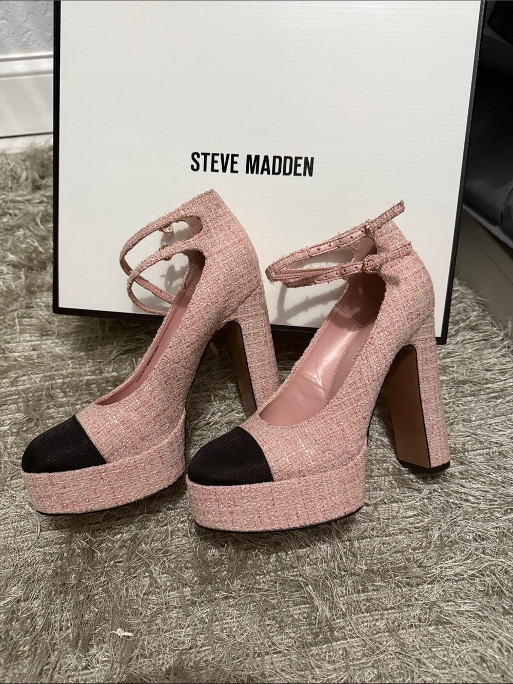 Steve Madden Peyton Cap-Toe Platform Mary-Jane Pumps